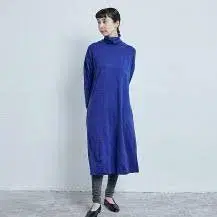 나카가와 마사시치 상점 울 터틀 와이드 원피스 블루