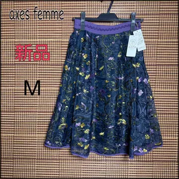 새상품 [ axes femme 엑시즈팜 ] 자수 오간자 스커트 M