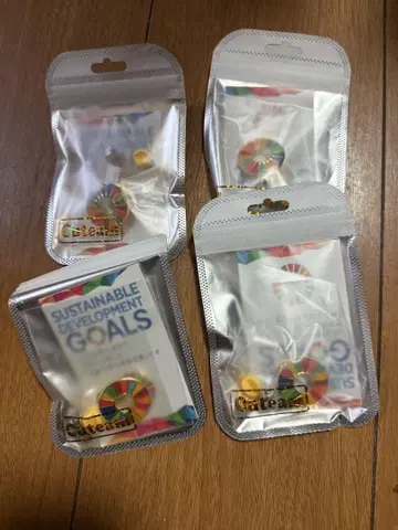UN본부 정품 한정 판매 SDGs 핀배치 칠보 세공 클로징 4점