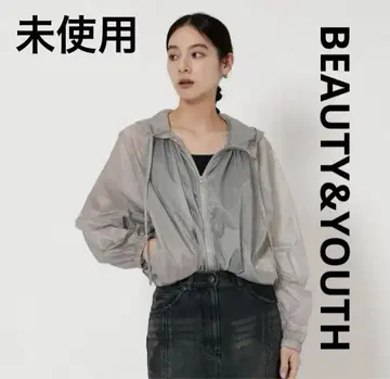 BEAUTY&YOUTH 후드 부착 마운틴 후드티 그레이 후디