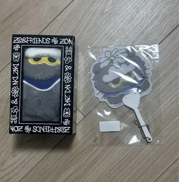 ZO&FRIENDS 팝업 ZOA 봉제 인형 키링 미니 부채 2점