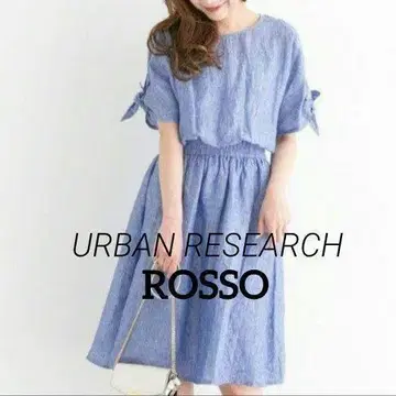 URBAN RESEARCH ROSSO 린넨 원피스 데님풍 소매 리본