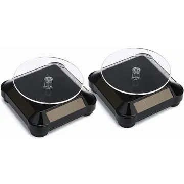 회전대 턴테이블 소형 솔라 배터리 겸용 (블랙 2pcs)