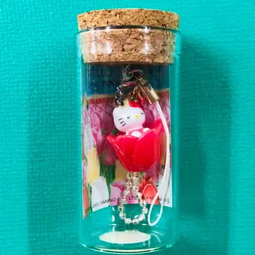 2002년 제조 레어 헬로키티 도야마 한정 튤립 스트랩 볼 체인