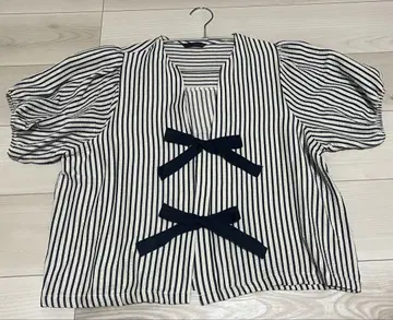 ZARA 리본 스트라이프 상의