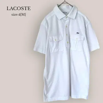 라코스테 LACOSTE 반팔 피케 셔츠 남성용 화이트 로고