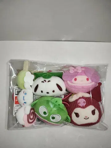 산리오 화과자 티타임 화과자 마스코트 5점