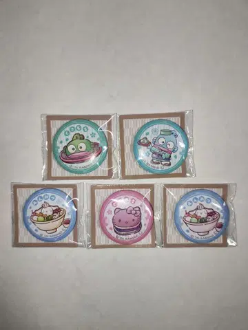 산리오 화과자 티타임 미니 캔뱃지 5점