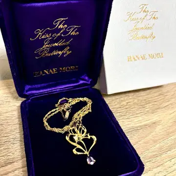 모리 하나에 자수정 Silver925 버터플라이 목걸이