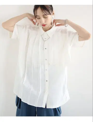 하자품 아지메 플리츠 셔츠 후라시 시어 샤이니 이소재 여름옷 HARE