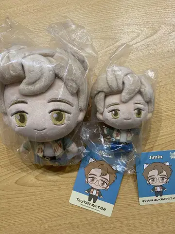 TinyTAN FAN PARK 지민 고양이 귀 봉제 인형 2개 세트