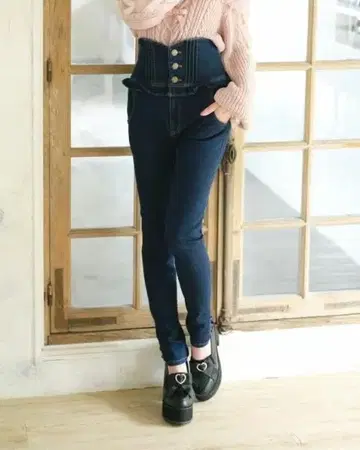 LIZLISA 데님 하이웨스트 스키니 팬츠