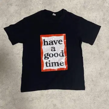 블랙 티셔츠 have a good time