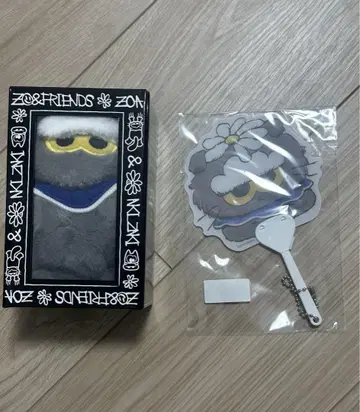 ZO&FRIENDS 팝업 ZOA 봉제 인형 키링 미니 부채 2점