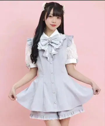 더블 러플 레이스 반팔 셋업