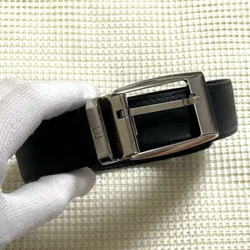 DUNHILL 블랙 가죽 벨트 메탈 버클 포함