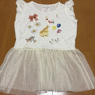 merry jenny 토끼 튤 T셔츠 F사이즈 아이보리