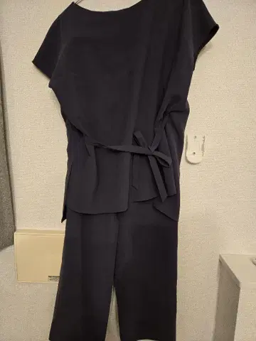 네이비 셋업 와이드 팬츠