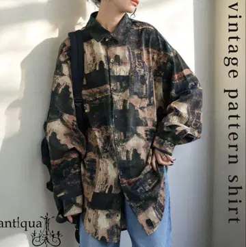 [시착만 한 상품] antiqua 안티카 빈티지 패턴 셔츠
