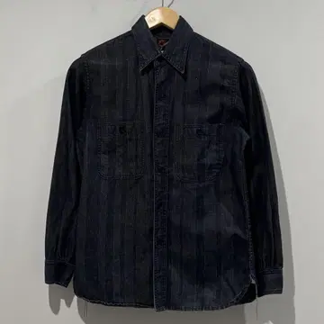 미스터 프리덤 슈가케인 인디고 데님 스트라이프 셔츠 S