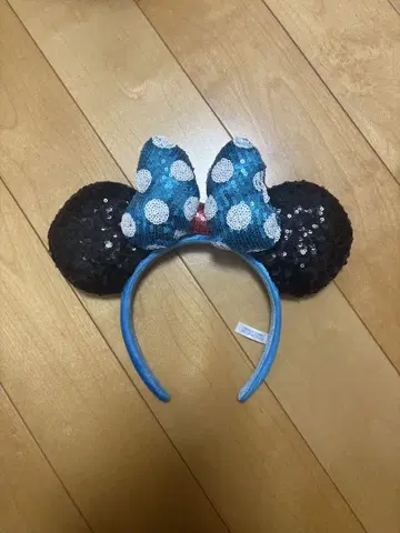 미니 마우스 파랑 리본 머리띠