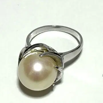 큰 알 펄 반지 SILVER 11호 앤티크풍 고급 진주