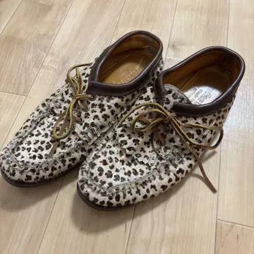 y2k Yuketen 레오파드 모카신 신발 레오파드 데크 슈즈