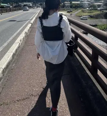 프릴 데님 뷔스티에