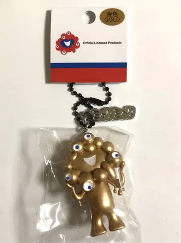 먄먄 골드 컬러 입체 PVC 마스코트 키링