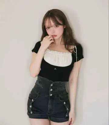 andmarry Ribbon denim allinone S 사이즈