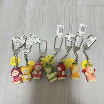 레트로 팬시 잡화 후르츠 인형 키링 7세트
