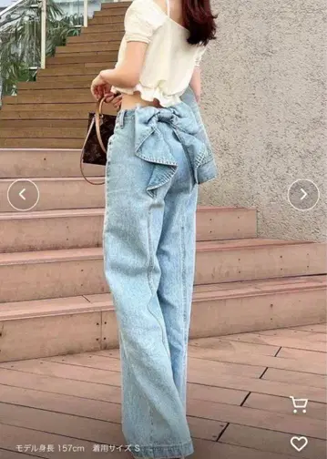 리젝시 백리본 데님 팬츠