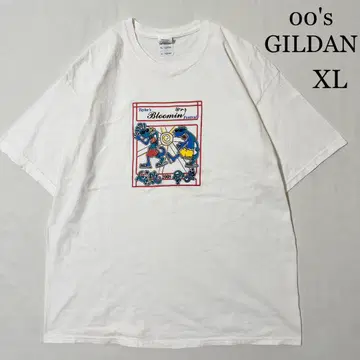 00's GILDAN 아트 디자인 Bloomin 프린트 티셔츠 XL