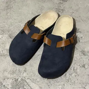 새상품급 버켄스탁 보스턴 스웨이드 콤비 네이비 23cm