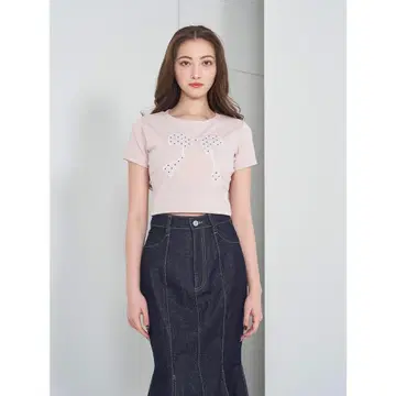 Darich 다리치 도트 리본 t셔츠 핑크