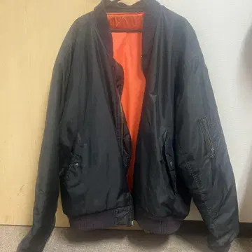 MA-1 플라이트 자켓 블랙 오렌지 안감
