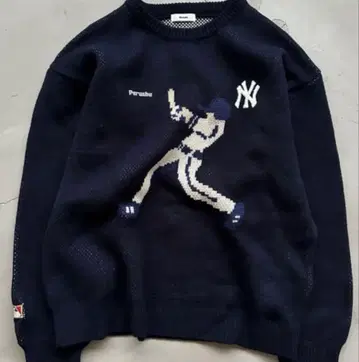 Perushu x MLB 콜라보 자카드 니트 양키스 M 사이즈