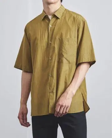 UNITED ARROWS 큐프라/코튼 레귤러 반팔 셔츠 S 사이즈