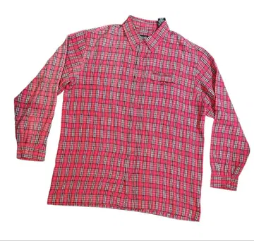 00s Pelle 빅 실루엣 체크 셔츠 XL 자수