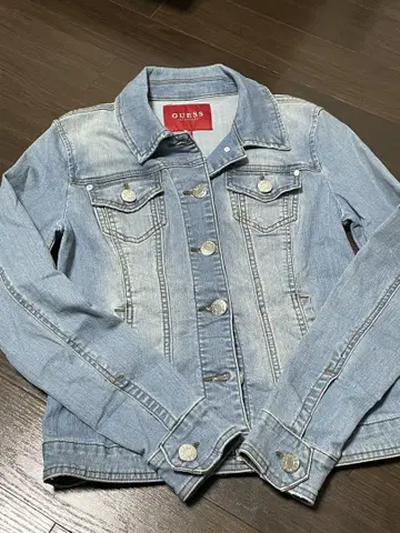 GUESS 게스 라이트 블루 크롭 데님 자켓