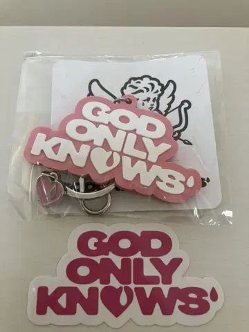 이와타 타카노리 GOD ONLY KNOWS 키링 핑크 & 로고 씰 스티커