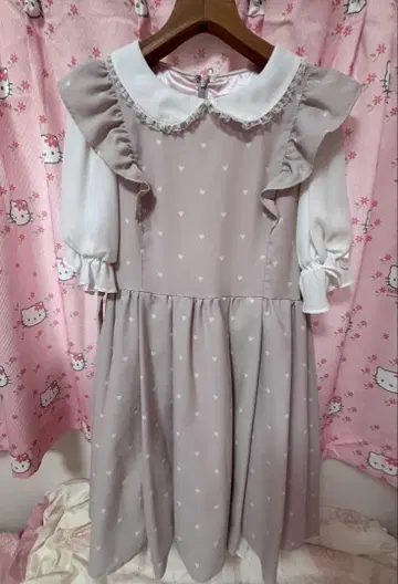 mille fille closet 하트 무늬 원피스 핑크