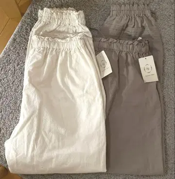 Samansa Mos2 SM2 면 린넨 밑단 개더 레이스 팬츠 2set