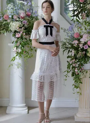 리우 Riu Embroidery 레이스 tiered 드레스 R 쨩