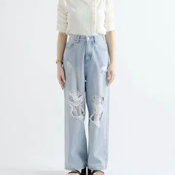 kastane 카스타네 레이스 데님 팬츠