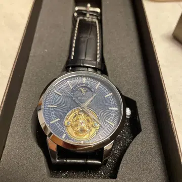 오픈 하트 오토매틱 시계 파랑