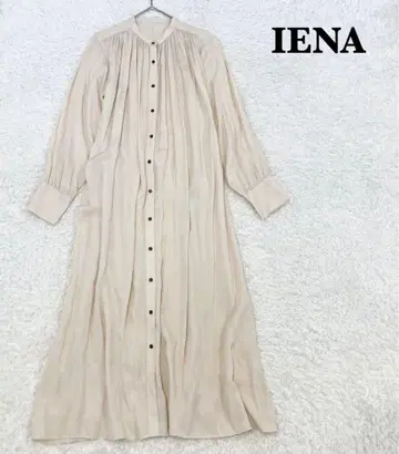 이에나 IENA 레이온 트윌 개더 원피스 내추럴 아이보리 38