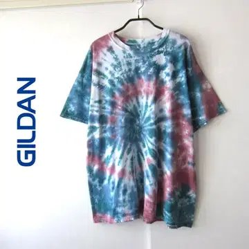 새상품급 GILDAN/길단 타이다이 홀치기 염색 반팔 티셔츠 XL