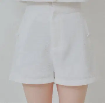 Chico 트위드 숏팬츠 화이트