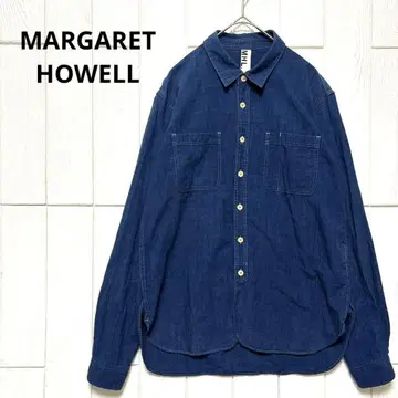 새상품급 MARGARET HOWELL 데님 코튼 긴팔 셔츠 M 사이즈